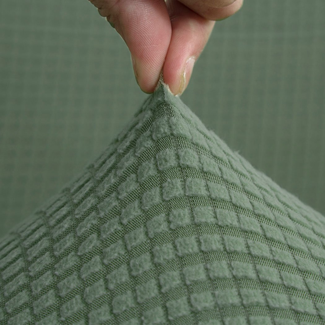 Cyan Couch Stretch Sofa Cover Protector Slipcover for 2 Seater, showcasing its high stretch material and well-stitched edges.